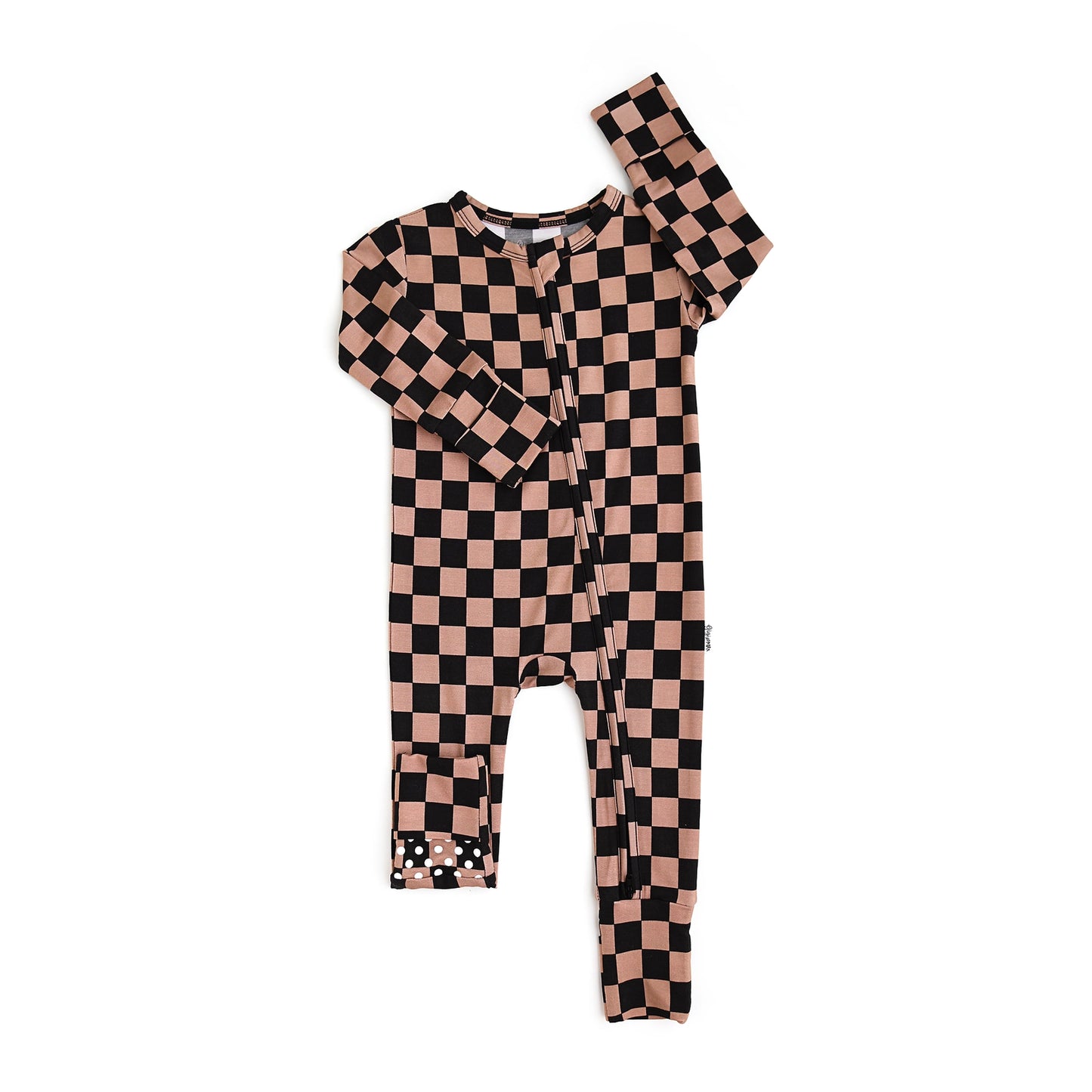 Black and Brown Checkered Baby Jumpsuit