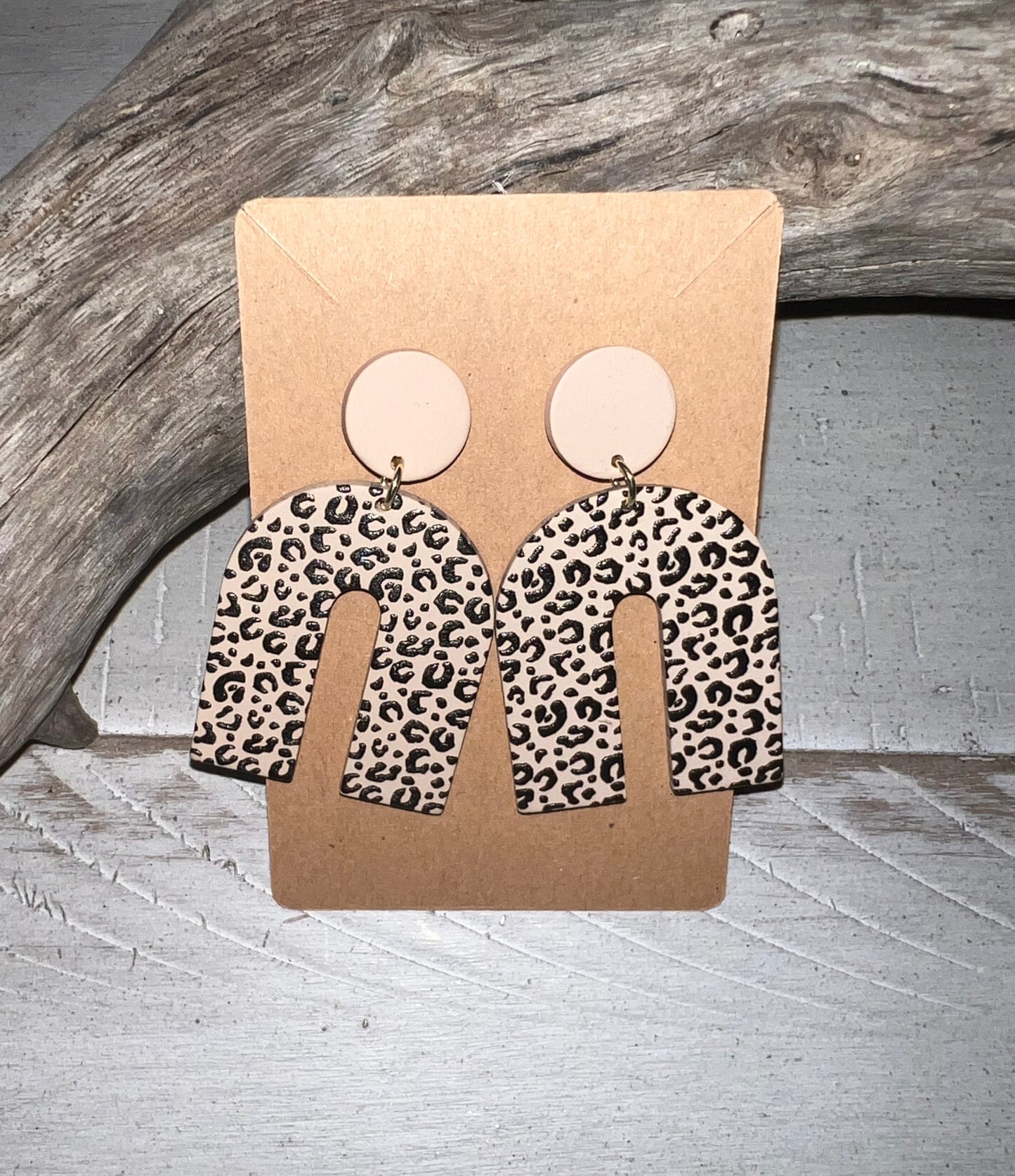 Leopard Print U Shaped Earrings