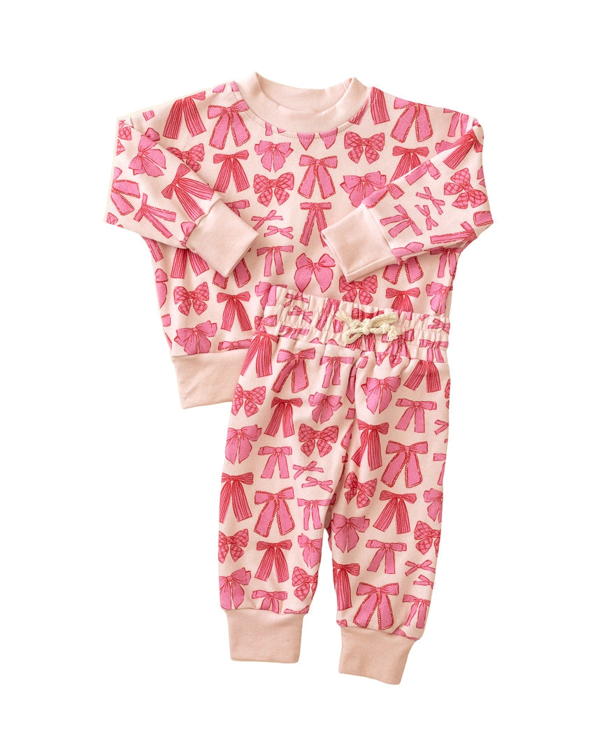 Whimsy Bows Girls Sweat Set
