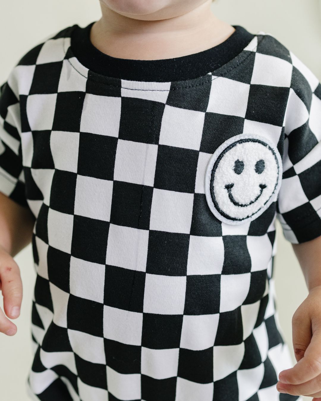 Checkered Black Bubble Romper