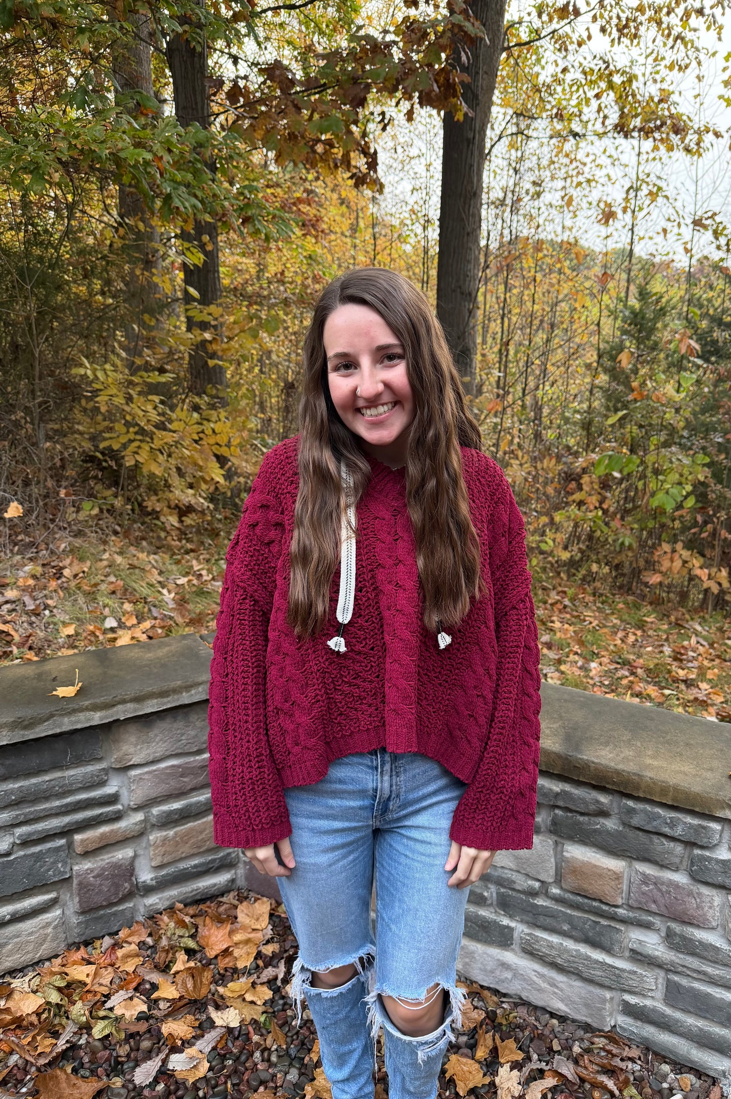 The Cozy Cabin Sweater - Cabernet