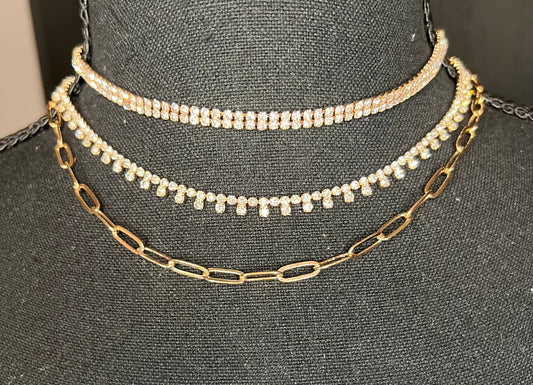 Triple Layered Necklace - Gold