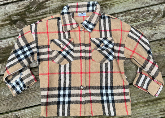 Tan Plaid Shacket