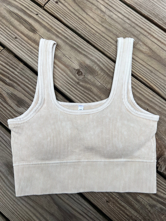 Acid Washed Padded Bralette