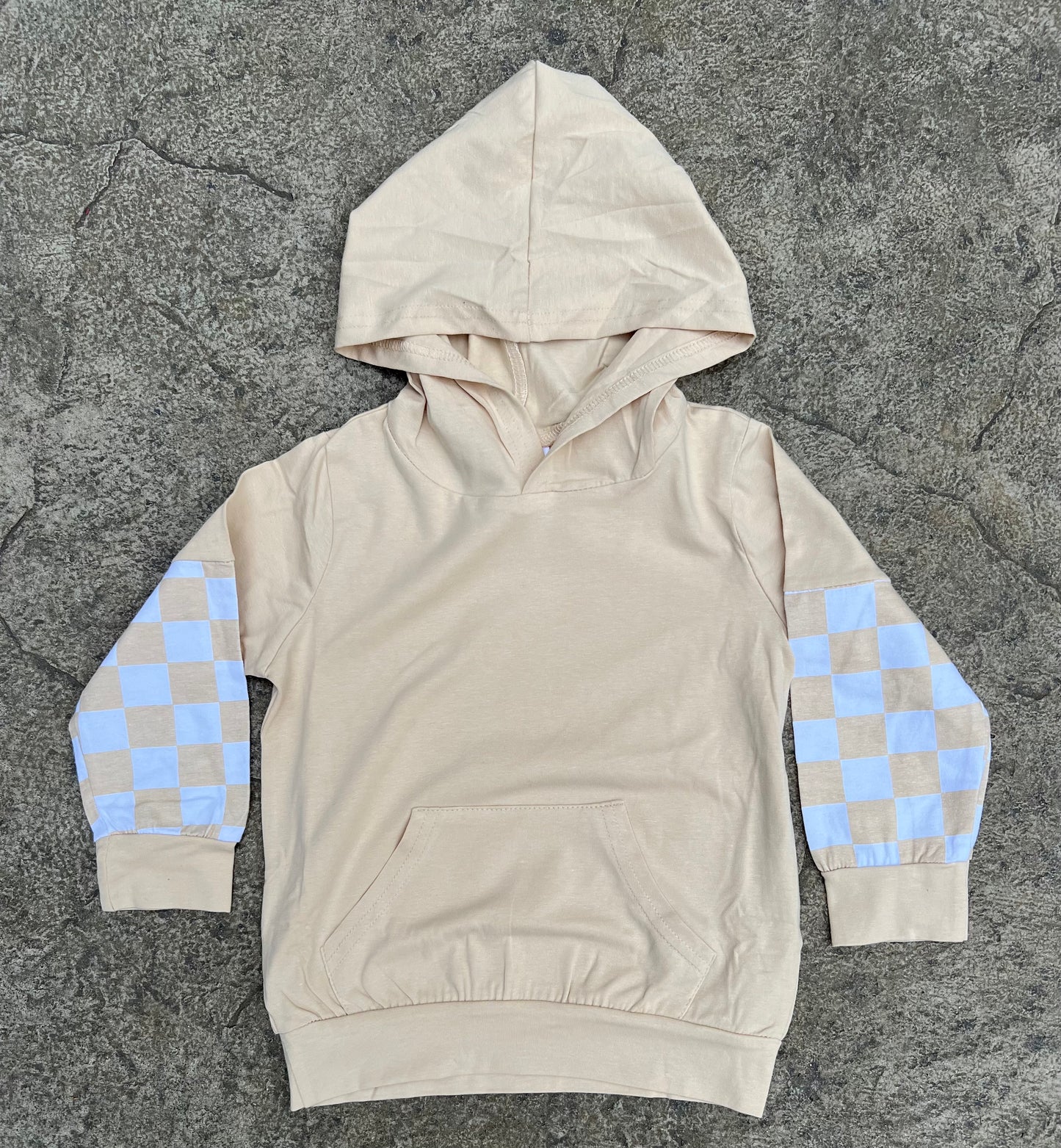 Cream Checkered Jogger Set