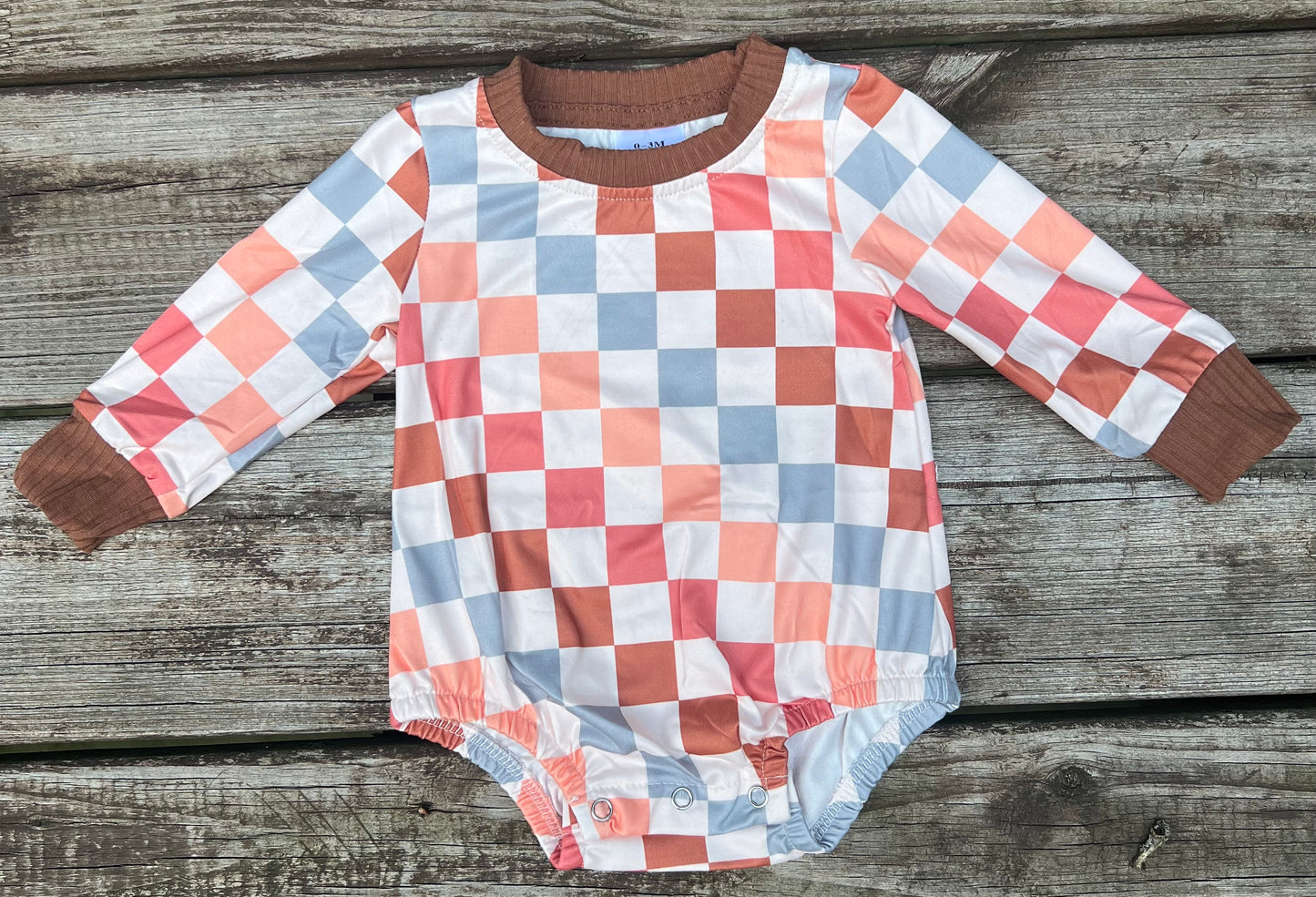 Checkered Long Sleeve Onesie