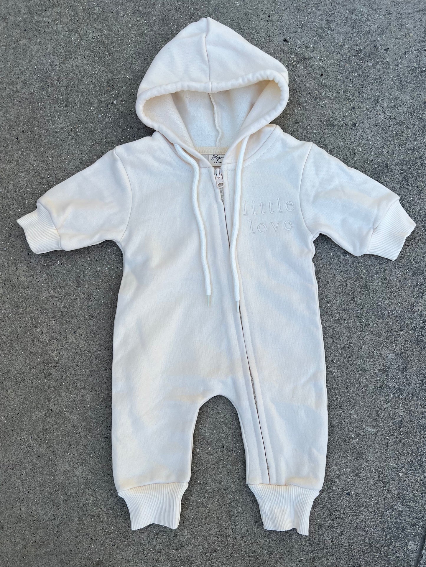 'Little Love' Hoodie Jumpsuit - Sand