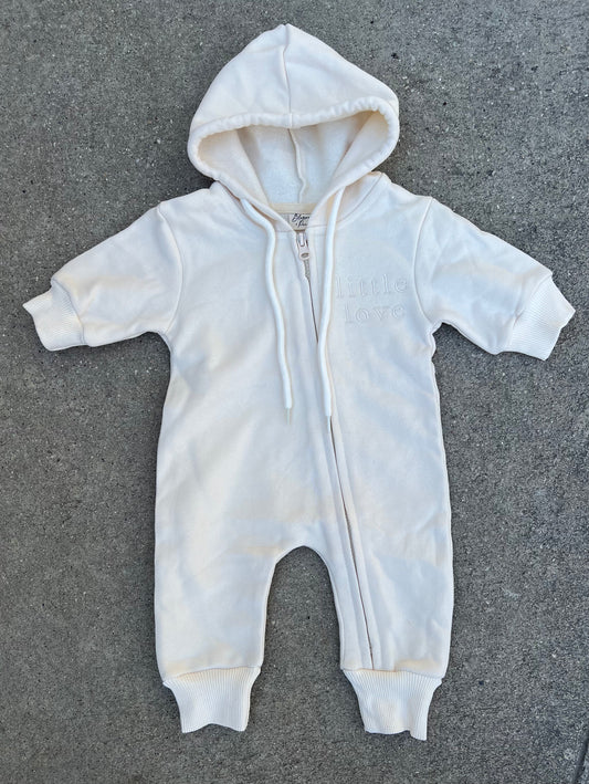 'Little Love' Hoodie Jumpsuit - Sand