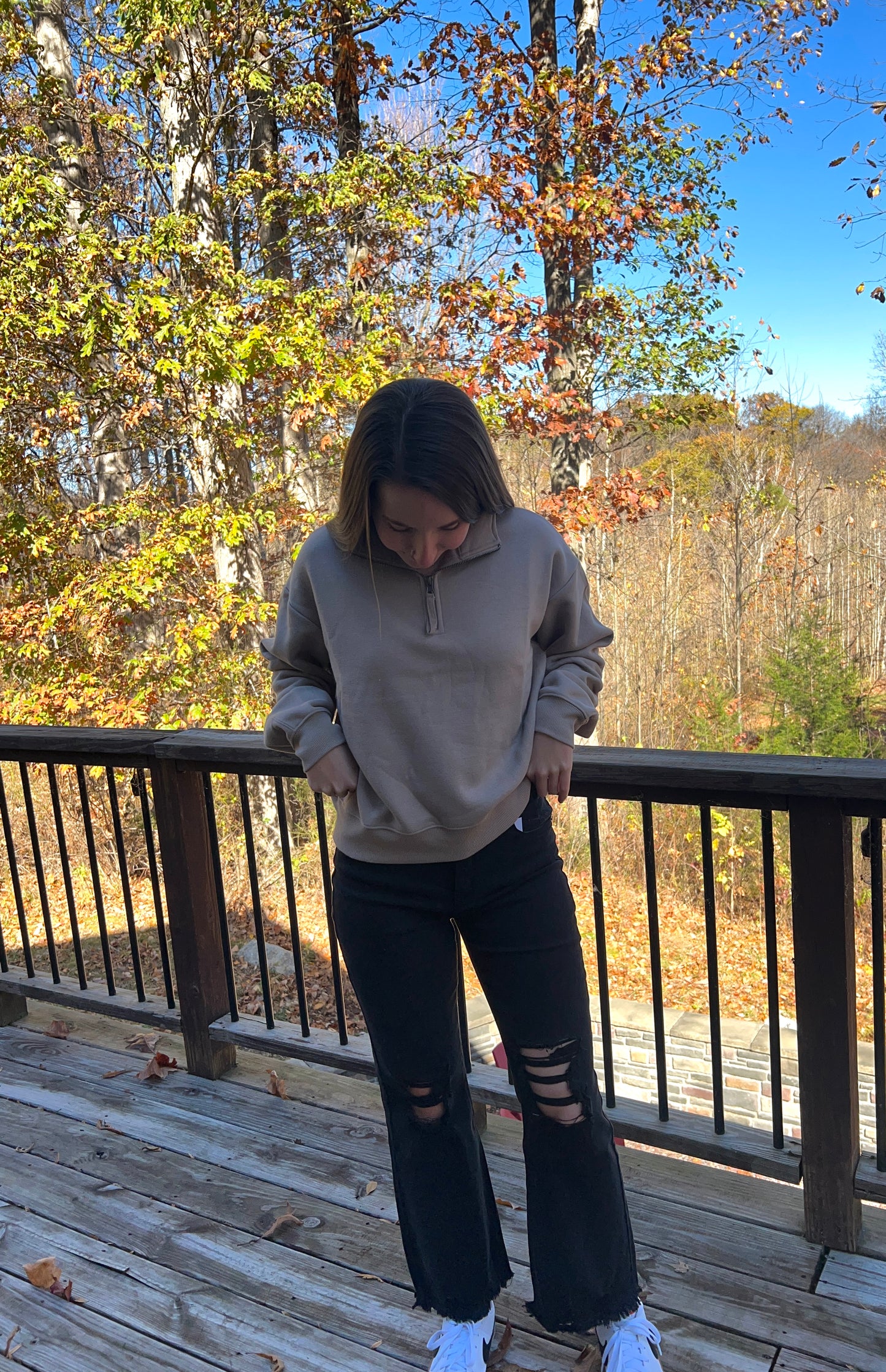 Distressed Straight Pants