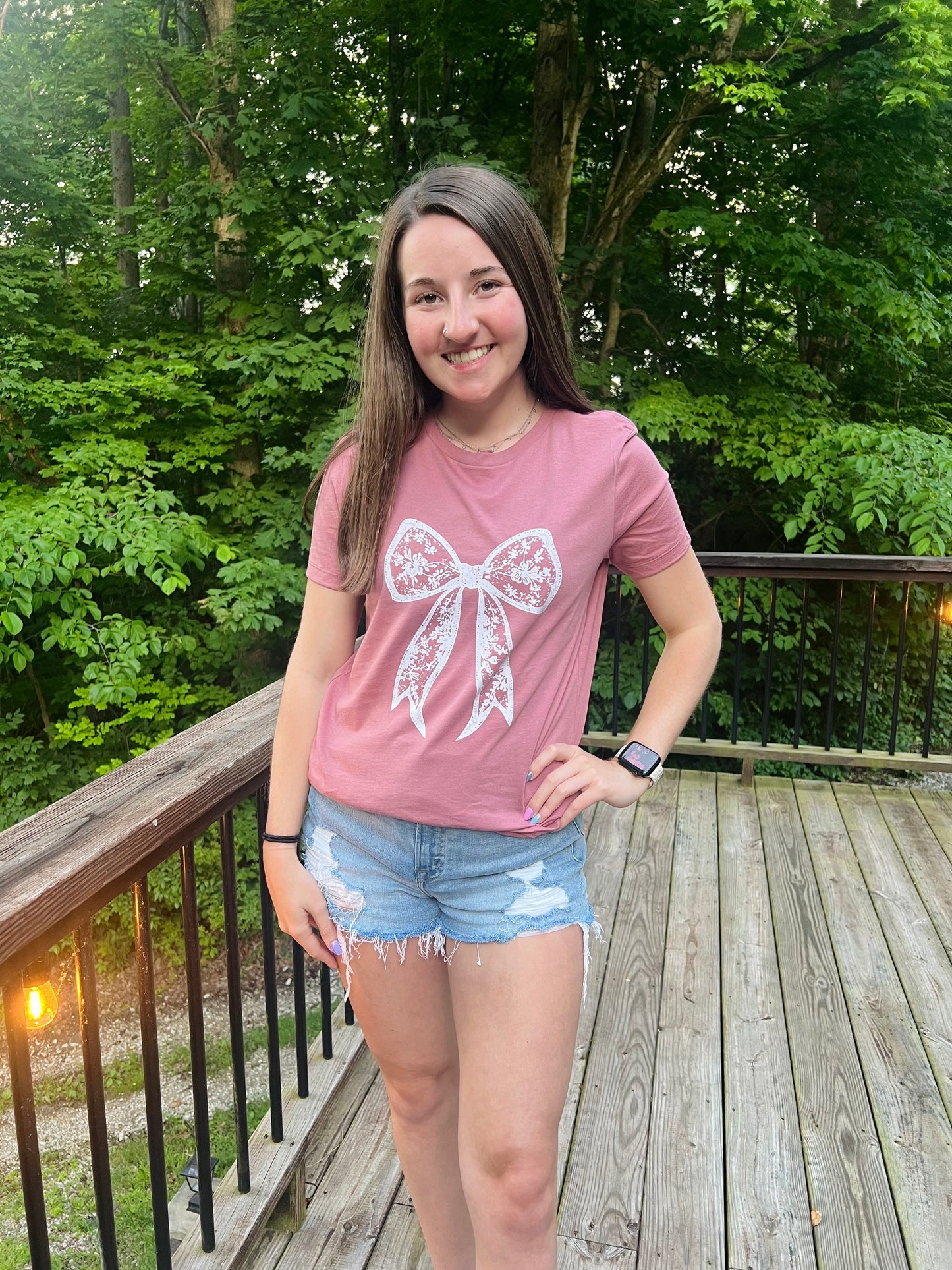 Lace Coquette Graphic Tee