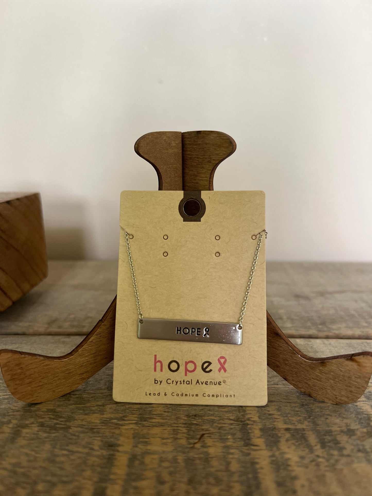 "Hope" Ribbon Bar Necklace
