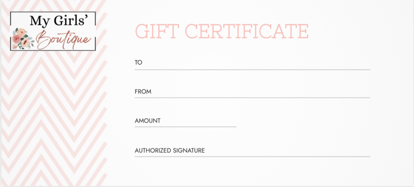 My Girls' Boutique Gift Certificate