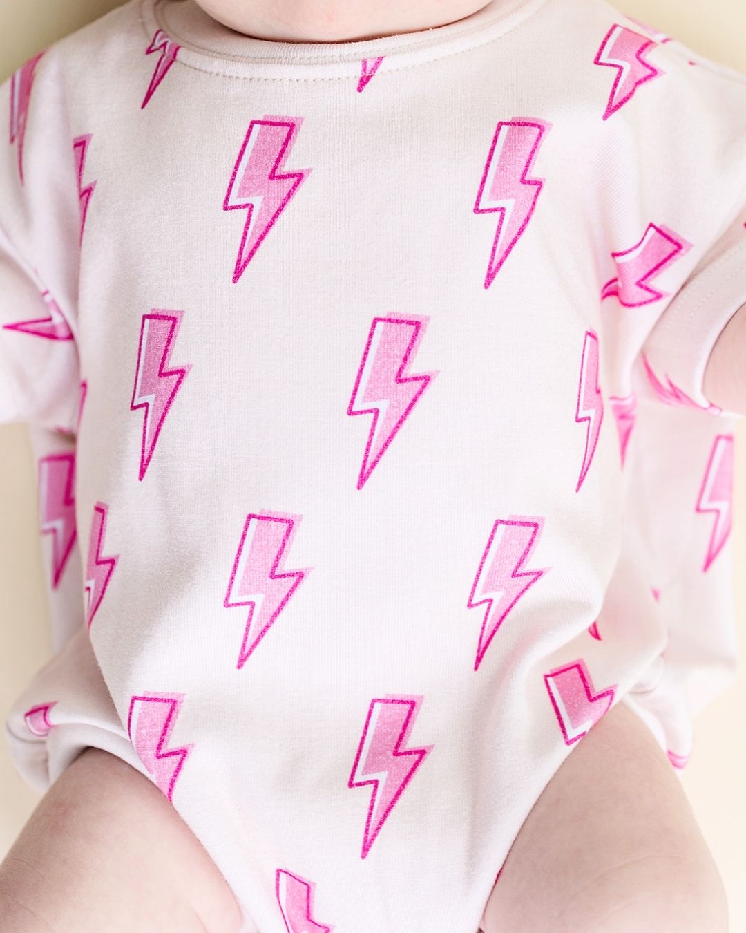 Pink Bolts Bubble Romper