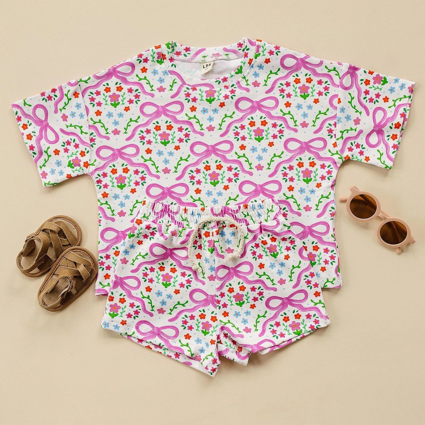 Matching Shorts Set - Coquette Garden