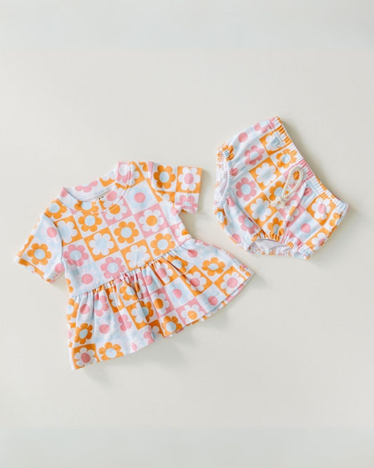 Checks & Flowers Peplum Set