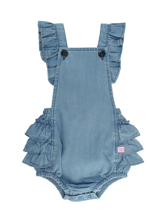 Baby Girl Denim Overall Romper