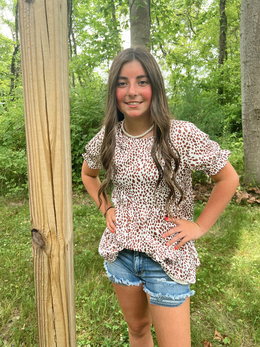 Leopard Babydoll Tee