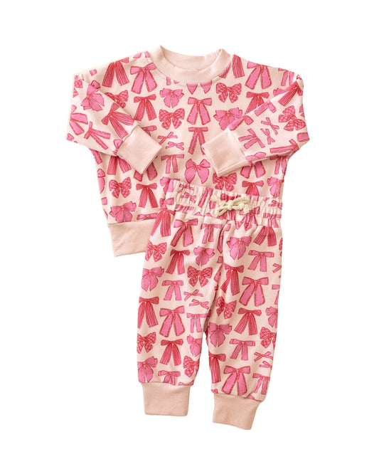 Whimsy Bows Girls Sweat Set